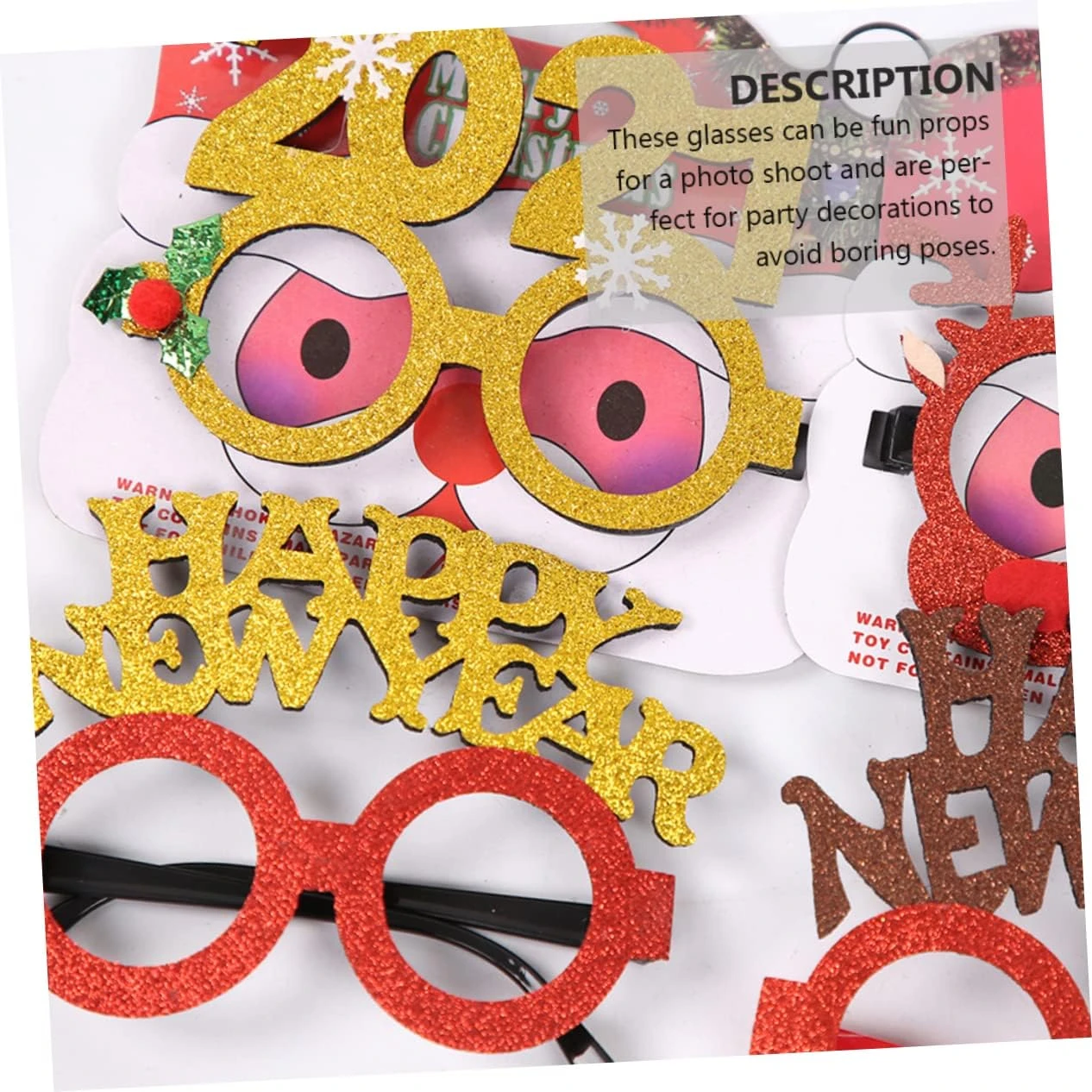 Jojofuny 5pcs Christmas 2021 Cartoon Glasses Photo Gift Makeup Glasses Socks Gift 2021 New Year Eyeglasses New Years Glasses Xmas Bag Filler Gift Kids Glasses Frames Kids Cartoon Glasses 10 Jojofuny 5pcs Christmas 2021 Cartoon Glasses Photo Gift Makeup Glasses Socks Gift 2021 New Year Eyeglasses New Years Glasses Xmas Bag Filler Gift Kids Glasses Frames Kids Cartoon Glasses - Image 8