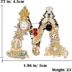 Pearl Initial Letter Brooch Pin, Crystal Rhinestone Enamel Colorful Alphabet Breastpin For Women Girls Christmas Gifts, Bag Clothes Sweater Jewelry -Xmas Mart Sales 71LfQNl75UL. AC UL1500