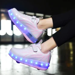 HHSTS Kids Shoes With Wheels LED Light Color Shoes Shiny Roller Skates Skate Shoes Simple Kids Gifts Boys Girls The Best Gift For Party Birthday Christmas Day -Xmas Mart Sales 71LhsQbHYRL. AC UL1500