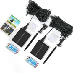 Green Christmas Solar String Lights Outdoor 2 Pack Upgraded Solar Panel,Each 75.5ft 200LED Fairy Lights With 8 Modes IP65 Waterproof Fairy Lights For Tree Garden Patio Wedding Party Yard Decor -Xmas Mart Sales 71MhUlkb0L. AC SL1500