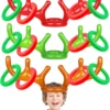Camlinbo 15 Pieces Set Inflatable Reindeer Antler Ring Toss Game Christmas Party Games For Kids Adults Family Xmas Target Game Toys Christmas Carnival Party Supplies
