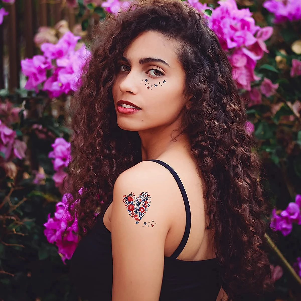 Small Temporary Tattoos Set 6 Sheets Kids Fake Face Stickers Star Flower Art Tattoos Kit Girls Women Boys Adult Teens Toddlers Patriotic Freckle Christmas Birthday Party Favor Supplies Gift 5 Small Temporary Tattoos Set 6 Sheets Kids Fake Face Stickers Star Flower Art Tattoos Kit Girls Women Boys Adult Teens Toddlers Patriotic Freckle Christmas Birthday Party Favor Supplies Gift - Image 3