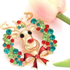 NVENF Christmas Brooch Pins Girls Xmas Elk Reindeer Pins Set Festive Holiday Snowflake Brooches For Woman Party Ornaments Christmas Gift -Xmas Mart Sales 71NIbNogfoL. AC UL1280