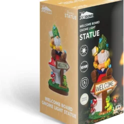 JOIEDOMI Garden Gnome Statue With Solar LED Light, Funny Christmas Gnomes Figurines With Welcome Sign, Gnomes Garden Decorations For Table Patio, Yard, Lawn Ornaments (Welcome) -Xmas Mart Sales 71NYr 6BQL. AC SL1500