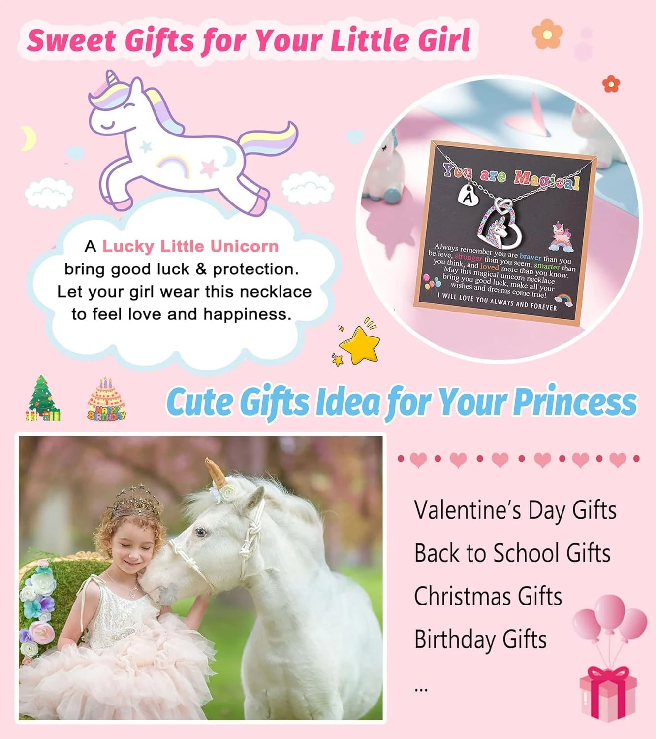 UNGENT THEM Silver Unicorn Letter Initial Necklaces For Girls Birthday Christmas Valentines Day Gifts 7 UNGENT THEM Silver Unicorn Letter Initial Necklaces For Girls Birthday Christmas Valentines Day Gifts - Image 5