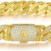 ETEVON Cuban Link Initial Bracelet For Men Gold Plated Hip Hop Mens Jewelry Gift For Boyfriend Birthday Christmas Anniversary Valentines Day Diamond Gold Chain Jewelry Gifts For Men Husband Boy Son Dad -Xmas Mart Sales 71Nqv8Wfv1L. AC UL1500