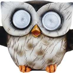 GENERIC Creative Owl Solar Energy Lamp Animal Sculpture Resin Ornaments Cute Owl Night Light Birthday Gift Christmas Decoration Strobe Lights For Room