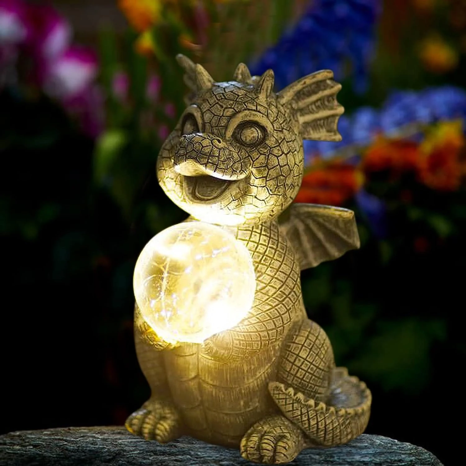 Qeeman Garden Dragon Statue Solar Powered Led Lights- Adorable Dragon Decoration With Gazing Ball For Garden Yard, Lawn- Gifts For Women Christmas/Mother’s Day 3 Qeeman Garden Dragon Statue Solar Powered Led Lights- Adorable Dragon Decoration With Gazing Ball For Garden Yard, Lawn- Gifts For Women Christmas/Mother’s Day