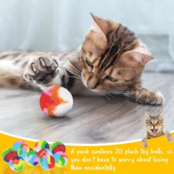 20 Pcs Christmas Cat Ball Toy Kitty Yarn Puffs Assorted Color Small Cat Toy Plush Kitty Soft Balls Cat Pom Pom Balls Fuzzy Kitty Balls For Pet Cat Kitten Kitty 1.6 Inch In Diameter -Xmas Mart Sales 71PGuTGsCxL. AC SL1500