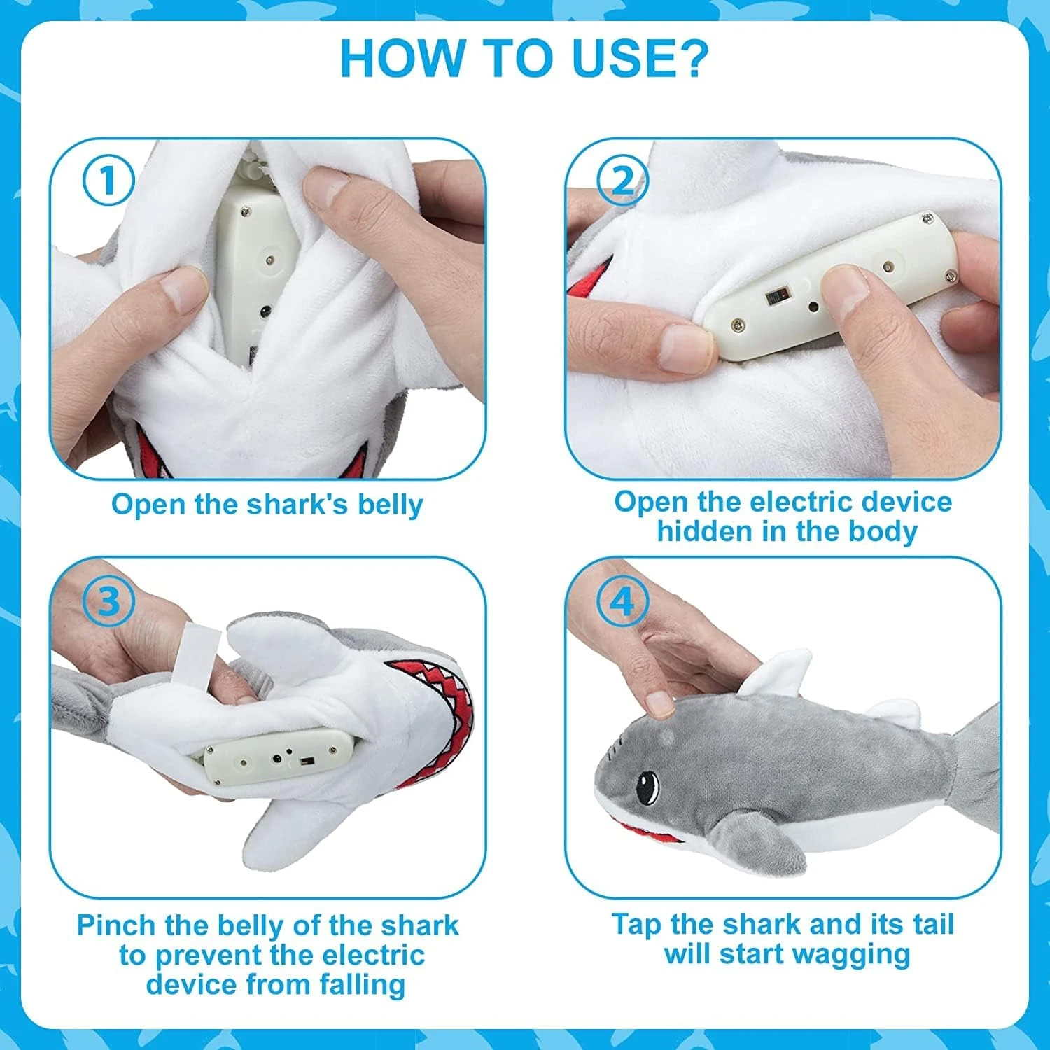 SCENEREAL Flopping Fish Cat Toy For Interactive, Automatic Moving Cat Toys, Electric Shark Shape Cat Toys Christmas Chew Supplies For Indoor Cats 7 SCENEREAL Flopping Fish Cat Toy For Interactive, Automatic Moving Cat Toys, Electric Shark Shape Cat Toys Christmas Chew Supplies For Indoor Cats - Image 5