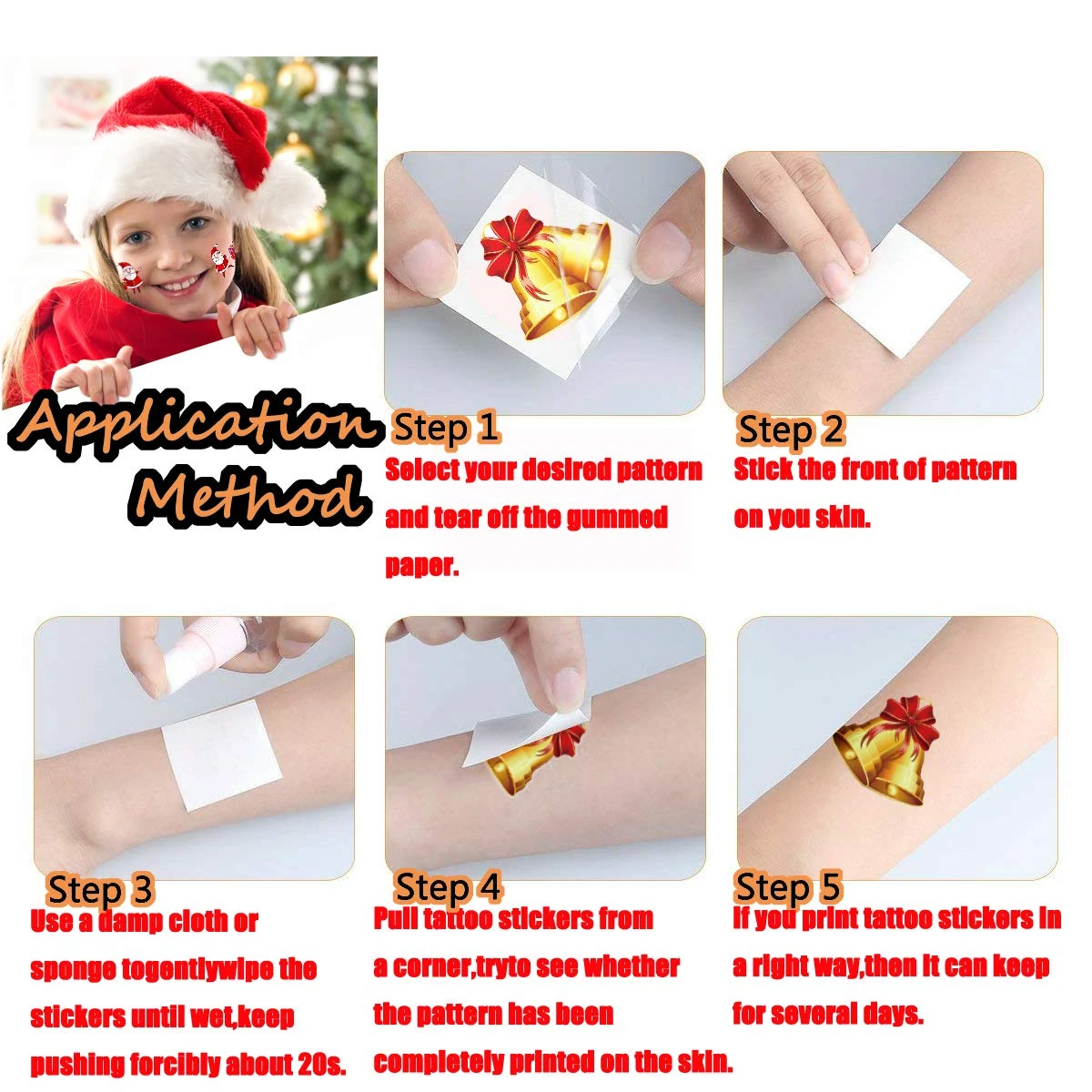 144 PCS Assorted Christmas Temporary Tattoos, Waterproof Body Face Stickers Birthday Stocking Stuffed Xmas Gifts Party Favors For Adults Kids, 72 Patterns 6 144 PCS Assorted Christmas Temporary Tattoos, Waterproof Body Face Stickers Birthday Stocking Stuffed Xmas Gifts Party Favors For Adults Kids, 72 Patterns - Image 4