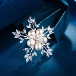 EleQueen Women's Silver-Tone CZ Simulated Pearl Winter Snowflake Christmas Brooch Pin Ivory Color -Xmas Mart Sales 71Qgrq8DAL. AC UL1500