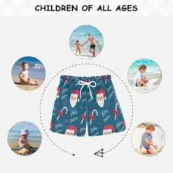 Christmas Santa Candy Bow Boys Swim Trunks Toddler Beach Board Shorts Quick Dry Kids Swimwear Bathing Suits M -Xmas Mart Sales 71QoNpW7 ZL. AC SL1500