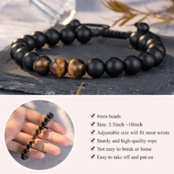 UNGENT THEM Natural Stone Bracelet For Mens, Boys, Boyfriend, Husband, Man, Soulmate, Dad, Son, Grandpa, Grandson, Bonus Dad, Uncle, Brother, Nephew -- Anniversary Graduation Birthday Father's Day Christmas Gift For Him -Xmas Mart Sales 71QpWCwil7L. AC UL1500
