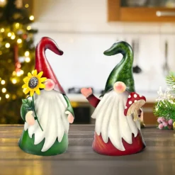 HONGLAND Metal Gnome Yard Art Outdoor Garden Gnome Statue 18 Inch Gnome Figurine Decorative Stakes For Holiday Christmas Lawn Patio Yard Garden Decor-2 PCS -Xmas Mart Sales 71RPJInjFsL. AC SL1500