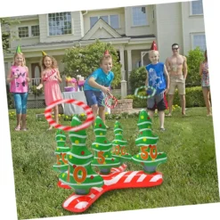 Sosoport 1 Set Ring Toy Outside Kids Toys Kids Playset Outside Toy Inflatable Toss Game Xmas Tree Toss Game Inflatable Toys PVC Green Air Pump Christmas Parent-Child Inflatable Toy -Xmas Mart Sales 71RRo2L7N4L. AC SL1301