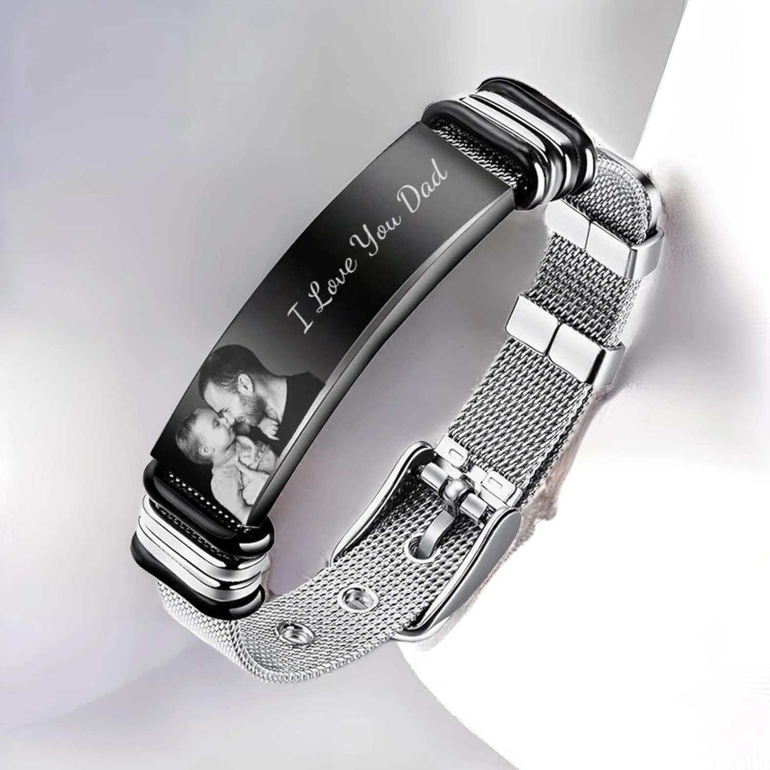 Ancofi Personalized Photo Bracelets For Men 9.4 Inch Custom Picture Name Bracelet For Father Boyfriend Photo Bracelet For Men Dad Husband Christmas Birthday Valentine's Day Gifts 4 Ancofi Personalized Photo Bracelets For Men 9.4 Inch Custom Picture Name Bracelet For Father Boyfriend Photo Bracelet For Men Dad Husband Christmas Birthday Valentine's Day Gifts - Image 2