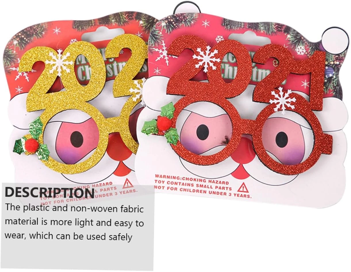 Jojofuny 5pcs Christmas 2021 Cartoon Glasses Photo Gift Makeup Glasses Socks Gift 2021 New Year Eyeglasses New Years Glasses Xmas Bag Filler Gift Kids Glasses Frames Kids Cartoon Glasses 4 Jojofuny 5pcs Christmas 2021 Cartoon Glasses Photo Gift Makeup Glasses Socks Gift 2021 New Year Eyeglasses New Years Glasses Xmas Bag Filler Gift Kids Glasses Frames Kids Cartoon Glasses - Image 2