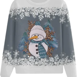 GENERIC Womens Christmas Sweatshirt Print Casual Long Sleeve Round Neck Loose Pullovers Soft Comfy Fall Sweatshirts For Women -Xmas Mart Sales 71Tcz90GHAL. AC UL1500