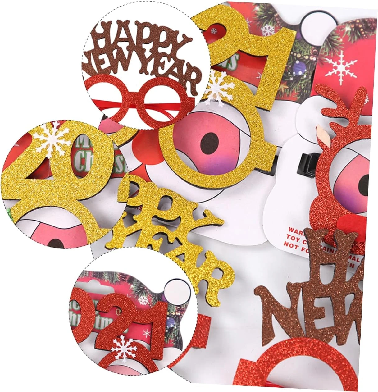 Jojofuny 5pcs Christmas 2021 Cartoon Glasses Photo Gift Makeup Glasses Socks Gift 2021 New Year Eyeglasses New Years Glasses Xmas Bag Filler Gift Kids Glasses Frames Kids Cartoon Glasses 6 Jojofuny 5pcs Christmas 2021 Cartoon Glasses Photo Gift Makeup Glasses Socks Gift 2021 New Year Eyeglasses New Years Glasses Xmas Bag Filler Gift Kids Glasses Frames Kids Cartoon Glasses - Image 4