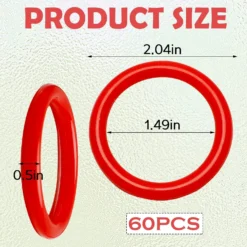 60PCS Plastic Ring Toss, 1.5 Inch Red Ring Toss Rings For Carnival Christmas Halloween Party, Ring Toss Game Throw A Ring Toss On The Bottle Game (Red) -Xmas Mart Sales 71TpcKaJ5 L. AC SL1500