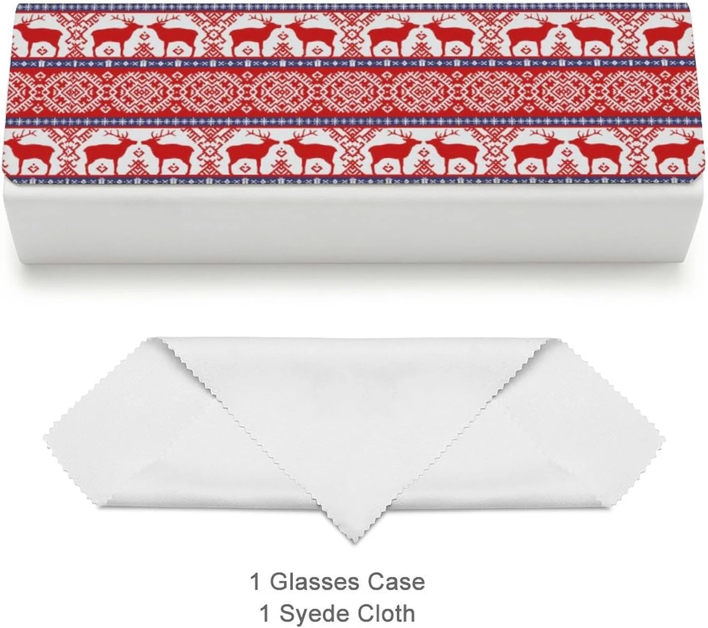 Christmas Folk Pattern With Deer Unisex Glasses Case Portable Fashion Protective Box Eye Glasses Holder Container 5 Christmas Folk Pattern With Deer Unisex Glasses Case Portable Fashion Protective Box Eye Glasses Holder Container - Image 3