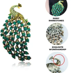 GENERIC FABMODE Rhinestone Peacock Brooch Pin, Handmade Exquisite Exaggerated Jewelry Big Blue Green Crystal Bird Animal Brooches Lapel Collar Suit Shirt Coat Pins Elegant Dress Accessories Wedding Christmas Birthday Valentine Jewelry Gift For Women Fashion Girls Mom Girlfriend (C) -Xmas Mart Sales 71UjFHsbjML. AC UL1500