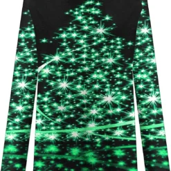 EGNMCR Long Sleeve Tunic Tops For Women Christmas Trendy 3D Shiny Xmas Tree Print Shirt Loose Blouse Dressy Casual Outfits -Xmas Mart Sales 71UkAVCUCML. AC UL1500
