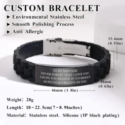 Father's Day Gift For Brother : To My Brother Gift Bracelet Men Inspirational Message Engraved Silicone Wristband Gift Idea To Brother In Law Christmas Gift From Sister To Brother,Personalized -Xmas Mart Sales 71VIVrPs6yL. AC UL1500