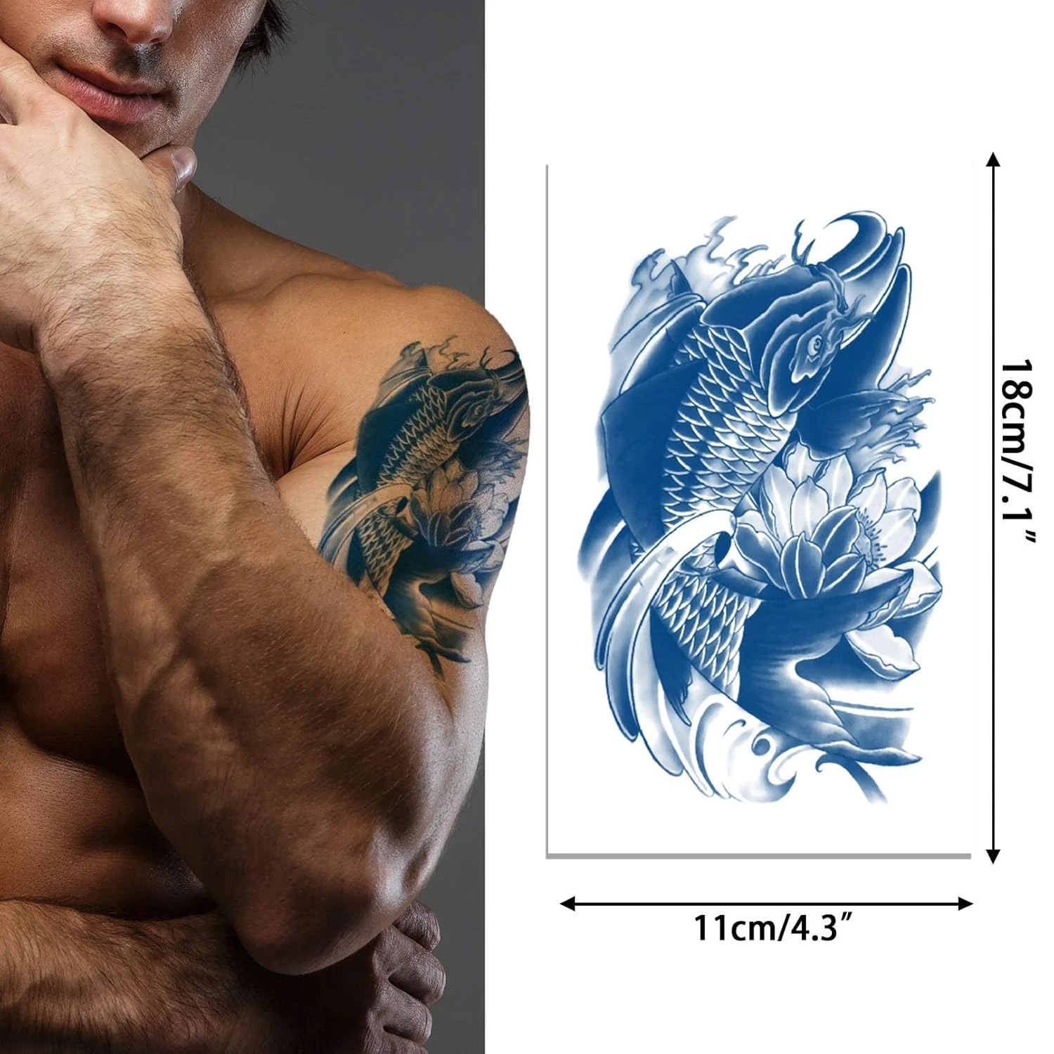 Aresvns Semi-Permanent Tattoos For Men And Boys,Realistic Temporary Tattoo Waterproof & Long-Lasting 1-2 Weeks,Lifelike Fake Tattoo Stickers 6 Sheets Christmas Gift 4 Aresvns Semi-Permanent Tattoos For Men And Boys,Realistic Temporary Tattoo Waterproof & Long-Lasting 1-2 Weeks,Lifelike Fake Tattoo Stickers 6 Sheets Christmas Gift - Image 2