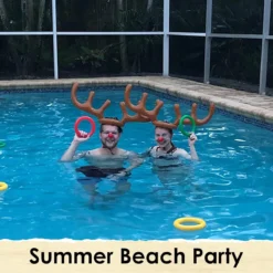 DS. DISTINCTIVE STYLE Inflatable Reindeer Antler Christmas Party Game Hat Antler Ring Toss Game For Xmas Holiday Party Supplies Favors (2 Antlers 12 Rings) -Xmas Mart Sales 71VQt BP1 L. AC SL1500