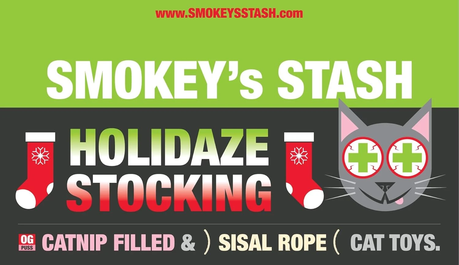Smokey's Stash Christmas Cat Toys Stocking Catnip Toys Sisal Rope Kitten Toys For Cats 6 Smokey's Stash Christmas Cat Toys Stocking Catnip Toys Sisal Rope Kitten Toys For Cats - Image 4