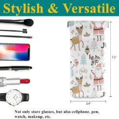 Glasses Case Eyeglasses Pouch - Christmas Reindeer Snowman Santa Claus Squeeze Top Sunglasses Pouch Portable Leather Soft Eyewear Case For Women Men Kids -Xmas Mart Sales 71Vm JkICBL. AC UL1200