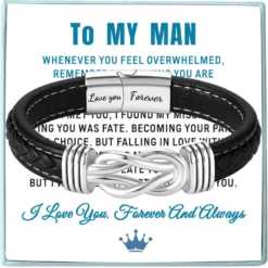 Coolvy Husband Gifts From Wife, To My Man I Love You Forever And Always Bracelet, Mens Braided Leather Bracelets, Boyfriend Anniversary Birthday Christmas Fathers Gifts For Men -Xmas Mart Sales 71VniBJFvnL. AC UL1500