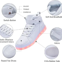 PYYIQI Led Light Up Shoes For Kids High Top Sneakers For Boys Girls Hip-Hop Dancing Shoes For Halloween Christmas Party With USB Charging -Xmas Mart Sales 71W T5GteOL. AC UL1500