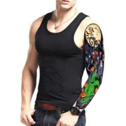 Konsait 12 Sheets Nightmare Before Christmas Large Full Arm Temporary Tattoos,Tumbler Tattoo, Temporary Sleeve Tattoos, Black Body Art Stickers Arm Tattoo For Kids Adults Halloween Party, Masquerade -Xmas Mart Sales 71XO2Y9Z0wL. SL1500