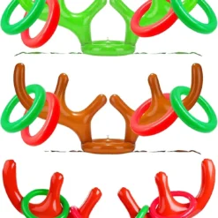 Camlinbo 15 Pieces Set Inflatable Reindeer Antler Ring Toss Game Christmas Party Games For Kids Adults Family Xmas Target Game Toys Christmas Carnival Party Supplies -Xmas Mart Sales 71XftjB2ubL. AC SL1500