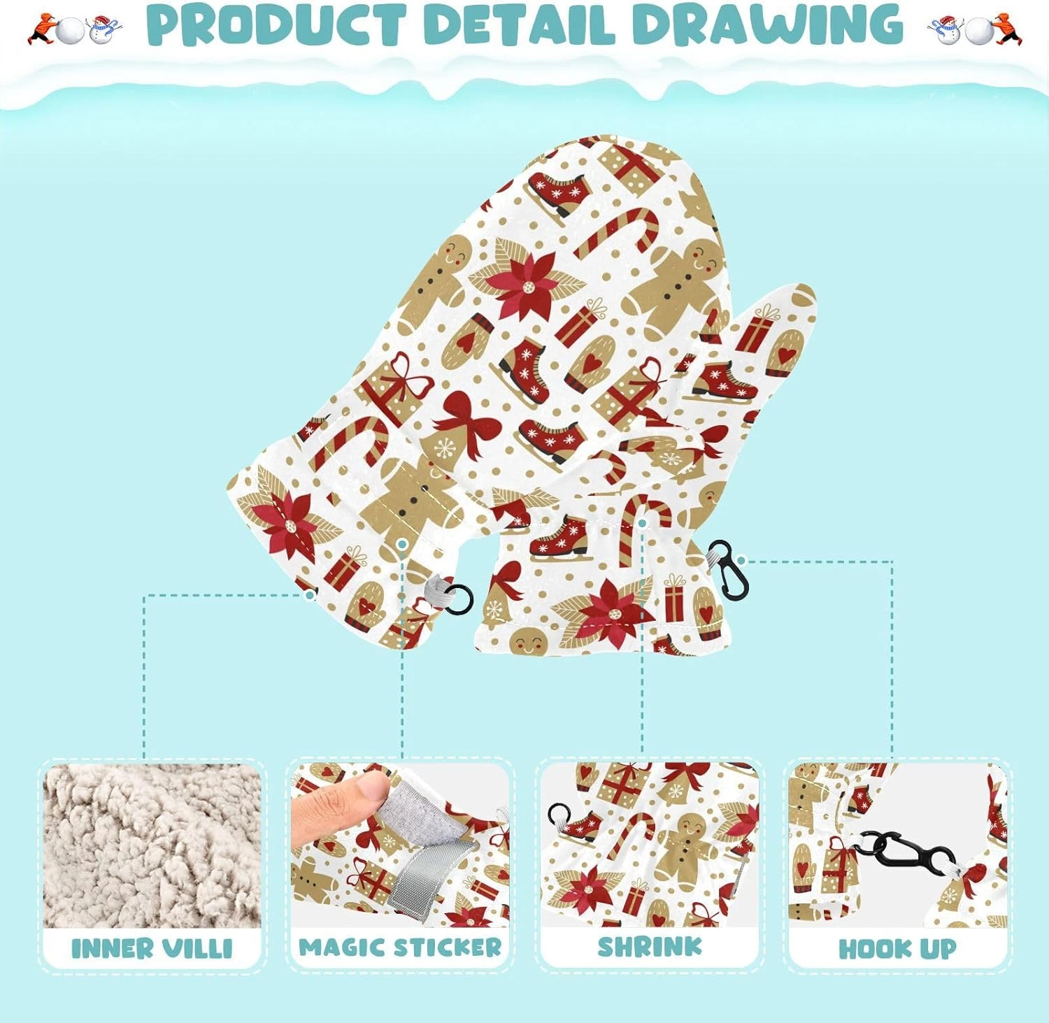 Beeplus Christmas Tree20 Snow Mittens Ski Gloves Unisex Winter Skiing Mittens Toddlers Winter Gloves For Toddler Babby Boys And Girls 6 Beeplus Christmas Tree20 Snow Mittens Ski Gloves Unisex Winter Skiing Mittens Toddlers Winter Gloves For Toddler Babby Boys And Girls - Image 4