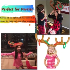 2 Set Inflatable Reindeer Antler Game, (2 Inflatable Antler, 12 Rings Reindeer Ring Toss) Inflatable Reindeer Antler Hat With Rings, Family Christmas Party Games -Xmas Mart Sales 71YVHaFdekL. AC SL1200
