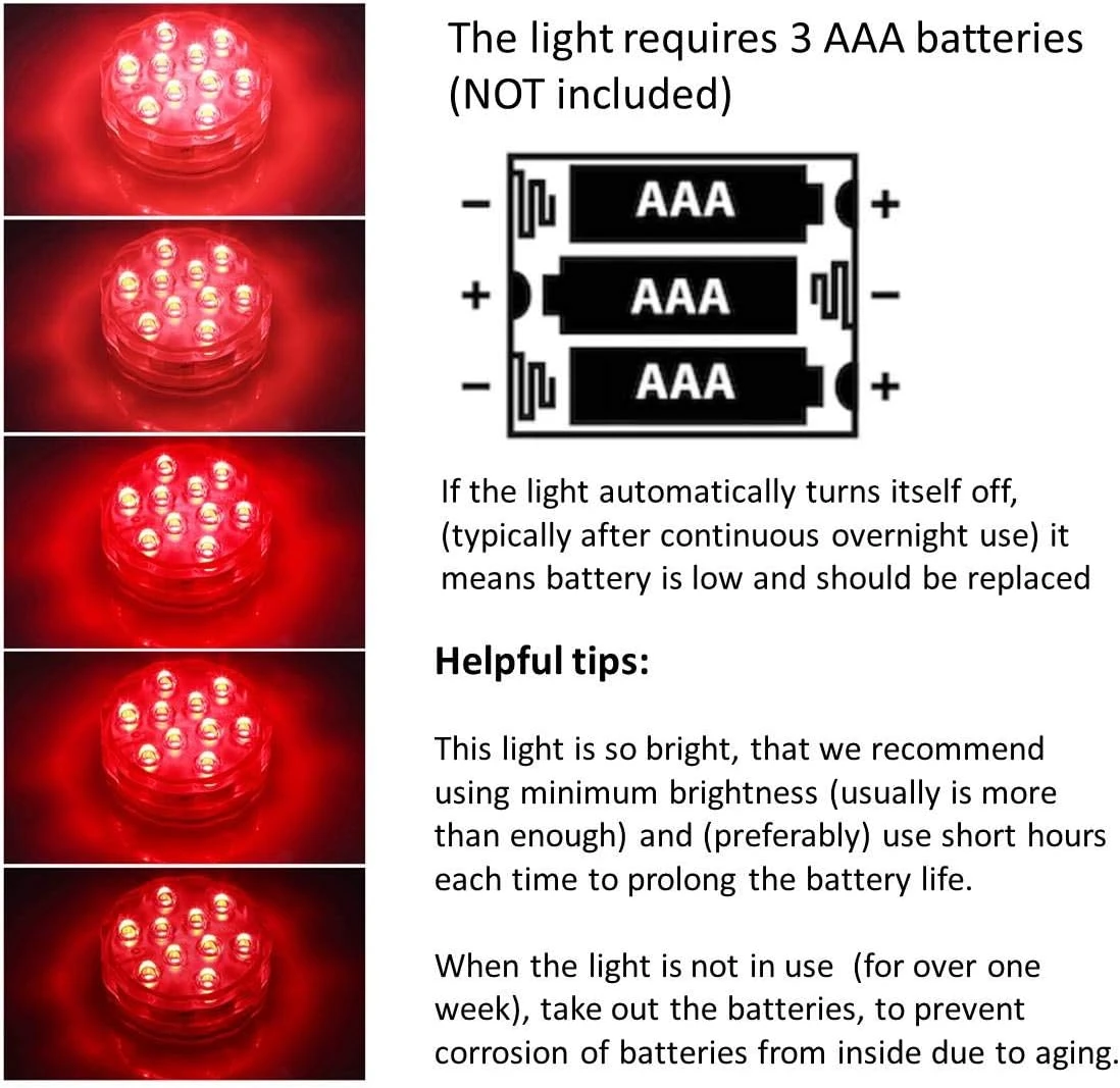 HouLight Submersible LED Lights With Suction Cups, Remote Control, 2 Pack Waterproof Bathtub Lights With Color Changing LED For Hot Tubs, Pools, Parties, Halloween, Christmas And Room Decorations 9 HouLight Submersible LED Lights With Suction Cups, Remote Control, 2 Pack Waterproof Bathtub Lights With Color Changing LED For Hot Tubs, Pools, Parties, Halloween, Christmas And Room Decorations - Image 7