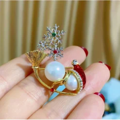 1pc Colorful Pearl And Rhinestone Snowman Brooch For Women Girls Christmas Birthday Jewelry Gift Accessories -Xmas Mart Sales 71ZbBlxfML. AC UL1500
