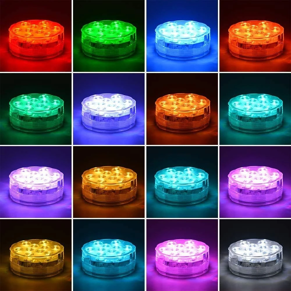 Submersible LED Lights Waterproof Underwater Lights 2.8inch Battery Powered Remote Controlled Color Changing Tea Lights Small LED Lights For Party Pond Pool Wedding Halloween Christmas (2 Pack) 4 Submersible LED Lights Waterproof Underwater Lights 2.8inch Battery Powered Remote Controlled Color Changing Tea Lights Small LED Lights For Party Pond Pool Wedding Halloween Christmas (2 Pack) - Image 2