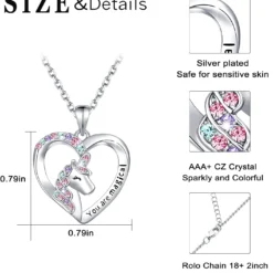 UNGENT THEM You Are Magical Unicorn Necklace For Girls Crystal Heart Pendant Necklaces Unicorn Jewelry Gifts For Girls Daughter Granddaughter Niece Birthday Christmas -Xmas Mart Sales 71bN3ZVZvS. AC UL1500