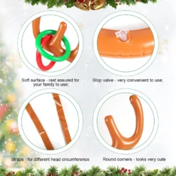 2pcs Inflatable Antlers, With 12pcs Inflatable Reindeer Ring For Toss And 1 Inflator Inflatable Reindeer Antler Game Funny Reindeer Antler Hat For Games, Christmas, Party -Xmas Mart Sales 71bTKTea9QL. AC SL1500