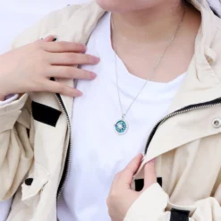 WOUOVO Navy-Anchor Travel-Map Rotatable Compass Necklace - Inspirational Nautical Dream Opal Compass Pendant Necklaces For Women Men,Christmas Jewelry Gifts For Boys And Girls -Xmas Mart Sales 71btBKR8LyL. AC UL1500