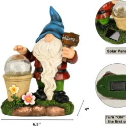 DiliComing Garden Gnomes Outdoor Statues - Gnome Decorations For Home, Christmas Resin Gnome Figurine With Solar Light, Yard Gnome Ornament, For Thanksgiving And Christmas 13 DiliComing Garden Gnomes Outdoor Statues - Gnome Decorations For Home, Christmas Resin Gnome Figurine With Solar Light, Yard Gnome Ornament, For Thanksgiving And Christmas -Xmas Mart Sales 71c0XF4lpwL. AC SL1500