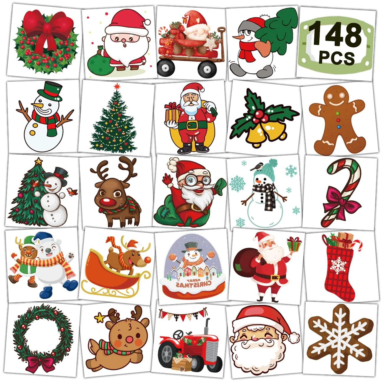 CHARLENT Christmas Temporary Tattoos For Kids - 148 PCS Christmas Individual Tattoos For Kids Christmas Xmas Party Favors, Stocking Stuffer, Christmas Eve Gift 3 CHARLENT Christmas Temporary Tattoos For Kids - 148 PCS Christmas Individual Tattoos For Kids Christmas Xmas Party Favors, Stocking Stuffer, Christmas Eve Gift