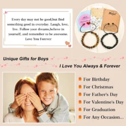 MONOZO Gifts For Men Boy - 8mm Tiger Eye & Black Agate Stone Beaded Bracelet Adjustable Initial Bracelets Birthday Christmas Valentines Fathers Day Jewelry Gifts For Dad Son Men Boys Husband Boyfriend -Xmas Mart Sales 71d3WVd3IyL. AC UL1500