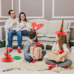 Kobit Christmas Ring Toss Game Set Inflatable Christmas Tree Headband Inflatable Xmas Witch Hat With Pump Target Game Toys For Kids Family Christmas Party Game -Xmas Mart Sales 71dT75j370L. AC SL1500