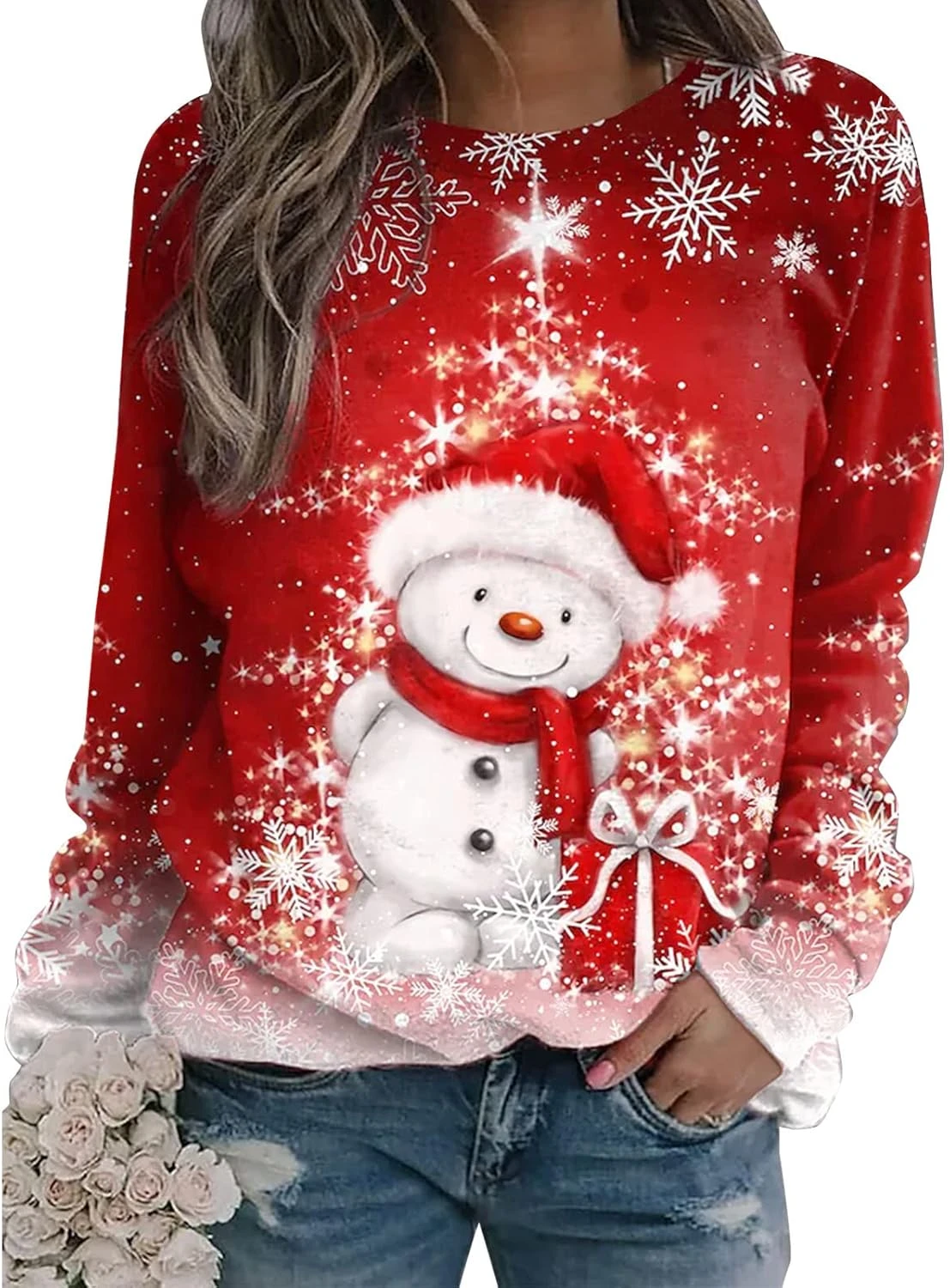 MYHALF Merry Christmas Shirt For Women Crewneck Funny Snowman Graphic Sweatshirt Casual Holiday Long Sleeve Tops 3 MYHALF Merry Christmas Shirt For Women Crewneck Funny Snowman Graphic Sweatshirt Casual Holiday Long Sleeve Tops